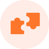 Icono de rompecabezas naranja