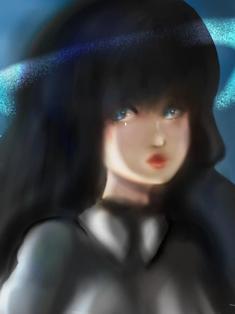 chica llorando pintura