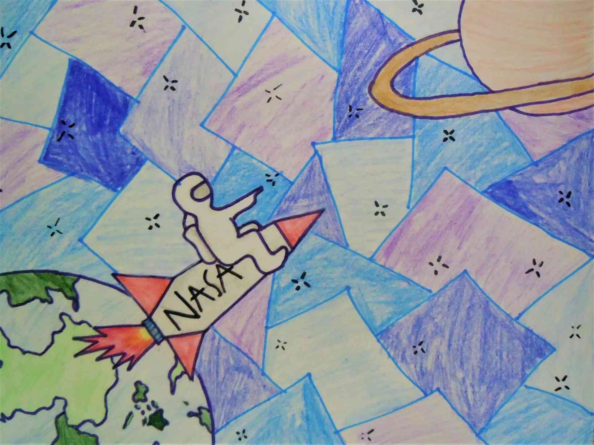 astronauta en cohete en el espacio